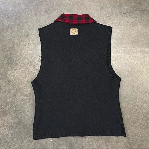 Vintage Woolrich Full Zip 100% Wool Buffalo Check Plaid Vest RARE - Picture 3 of 8